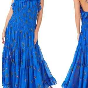 Free People Maxi Dress Blue Floral size S